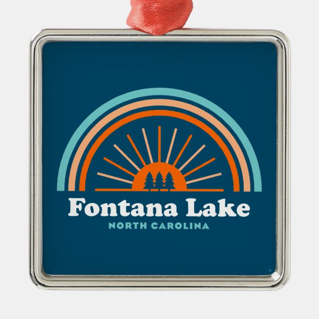 Fontana Lake North Carolina Rainbow Ornament Aus Metall (Vorne)
