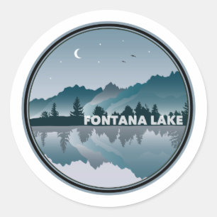 Fontana Lake North Carolina Reflektion Runder Aufkleber