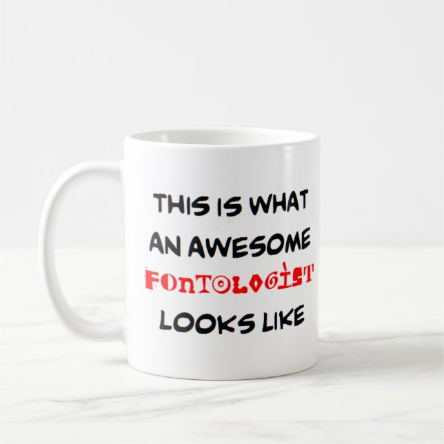 Fontologe, phantastisch kaffeetasse (Links)