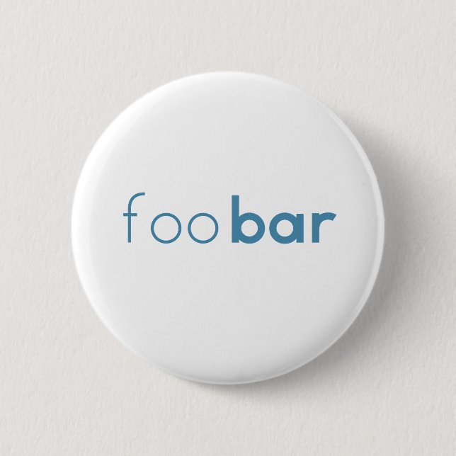 Foo Bar-Minimalistischer Entwurf Button (Vorderseite)