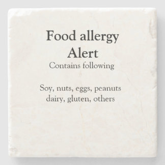 Food allergy alert add name text food items invita steinuntersetzer