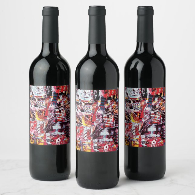 Food and Beverage Label Set – Fragmented Pulse Weinetikett (Flaschen)