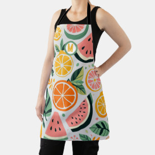 Food Blogger Dekor Fruity Foodie Sommer Monogramm Schürze