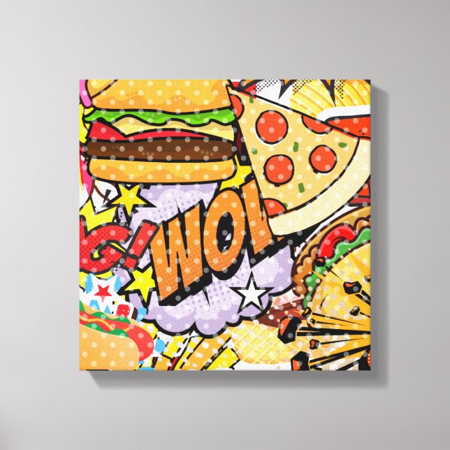 Food Cartoon Leinwanddruck (Vorderseite)
