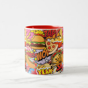 Food Cartoon Zweifarbige Tasse