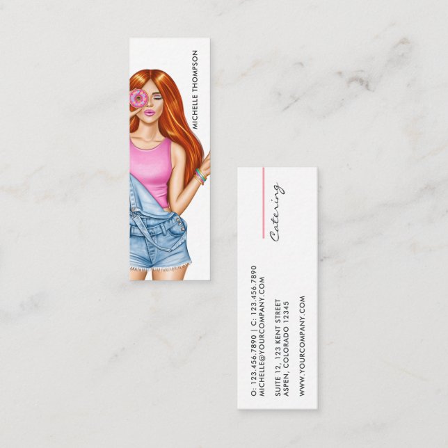 Food Catering Business Card Mini Visitenkarte (Vorne/Hinten)