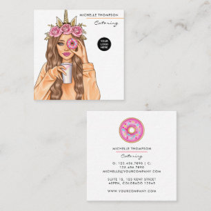 Food Catering Business Card Quadratische Visitenkarte