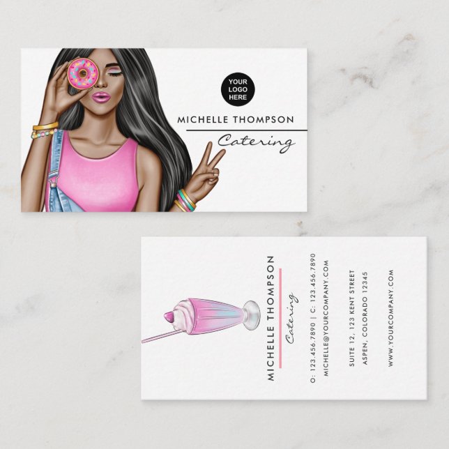 Food Catering Business Card Visitenkarte (Vorne/Hinten)