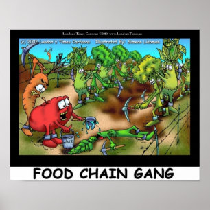 Food Chain Gang Lustige Kunst Leinwanddrucke Poster