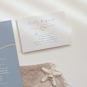 Food Choice Dusty Blue Wedding RSVP Karte