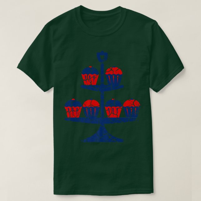 Food Cooking Feinschmecker Cupcakes DistressedT-Sh T-Shirt (Design vorne)
