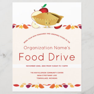 Food Drive Organisation Nom Feuille Pie Cartoon