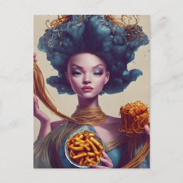 Food Fight Goddess Postcard Postkarte (Vorderseite)