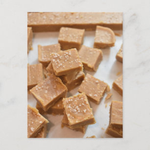 Food Fotografy Caramel Sea Salt Fudge Postkarte