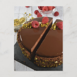Food Fotografy Chocolate Pistachio Entremets Postkarte