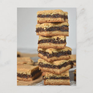 Food Fotografy Fresh Baked Fig Bar Stack Postkarte