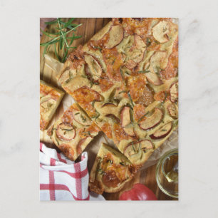 Food Fotografy Italian Apple Rosemary Focaccia Postkarte