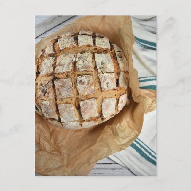 Food Fotografy Loaf von frisch gebackenem Brot Postkarte (Vorderseite)