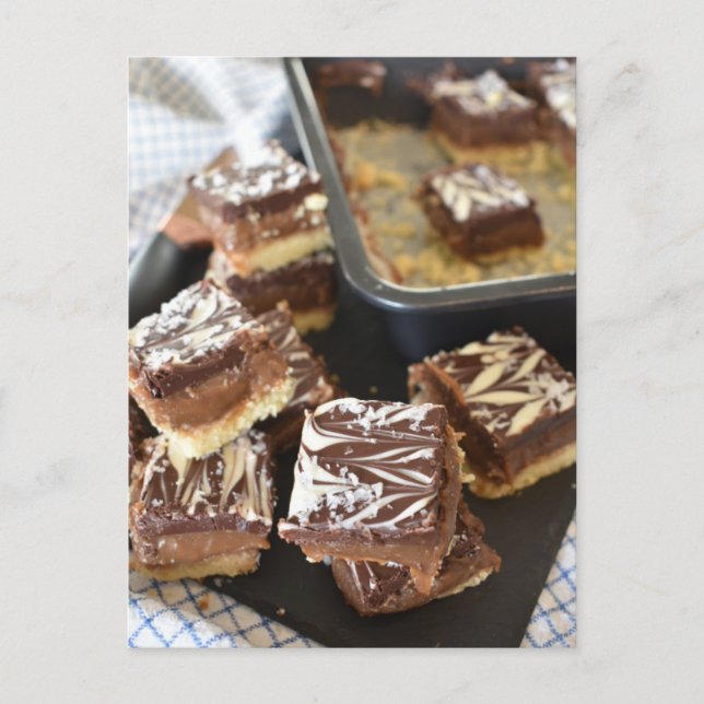 Food Fotografy Millionaire's Shortbread Slice Postkarte (Vorderseite)