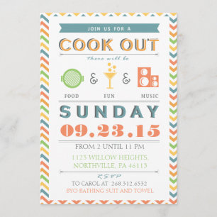 Food, Fun und Music Barbeque (GRILLEN) Cookout Ein Einladung