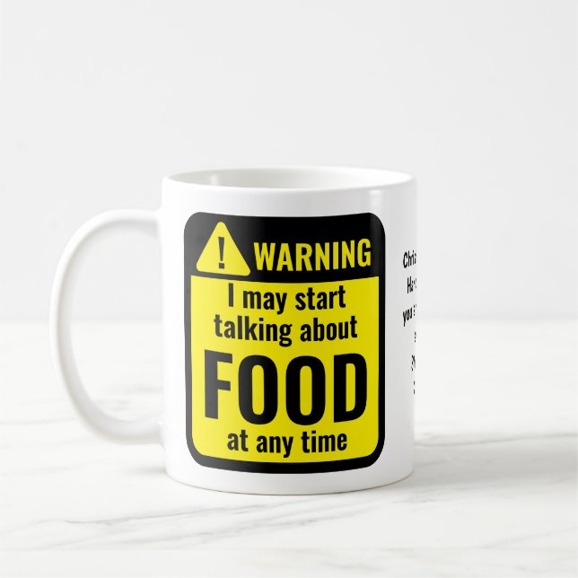 Food Funny Personalized Warning Kaffeetasse (Links)