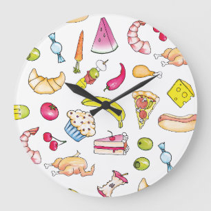 Food Große Wanduhr
