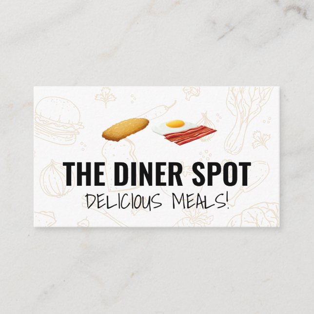 Food Icons | Bacon und Eier Visitenkarte (Vorderseite)