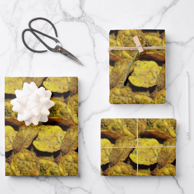 Food Indian Snack Methi Vadi Food Geschenkpapier Set (Vorderseite)