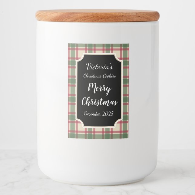 Food Jar Weihnachtskekse Etiketten Geschenkaufkleb (Vorderseite)