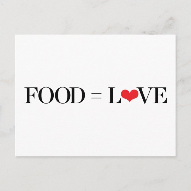 Food = Love Postkarte (Vorderseite)