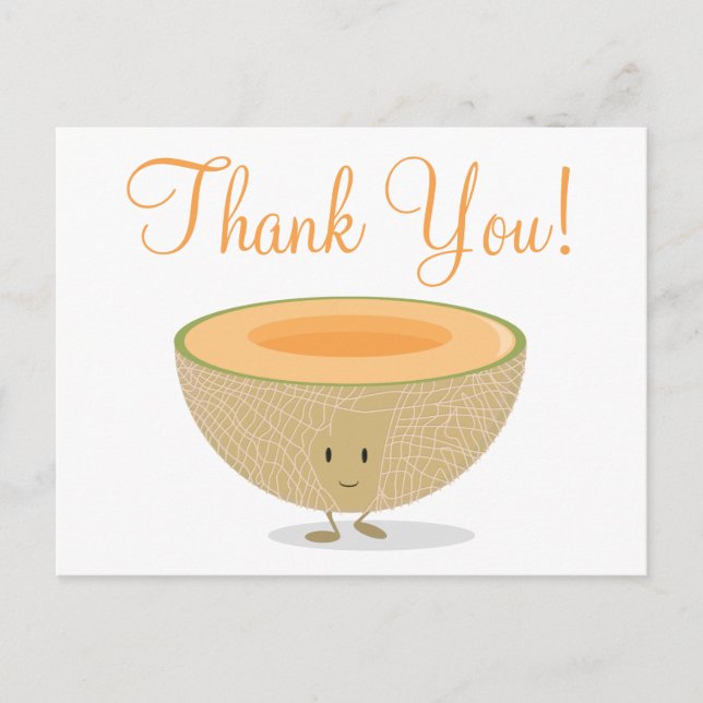 Food Niedlich Melon Cartoon Cantaloupe Postkarte (Vorderseite)