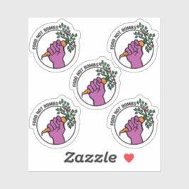 Food Not Bombs logo sticker pack w/text