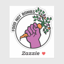 Food Not Bombs logo w/text Aufkleber