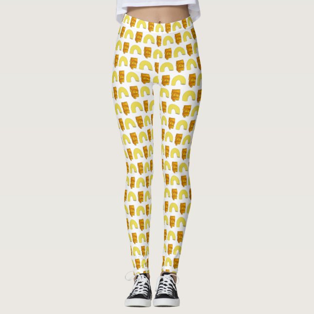 Food Pairing Elbow Macaroni Cheddar Mac & Cheese Leggings (Vorderseite)