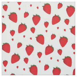 Food Red White Erdbeeren Fruchtmuster Stoff