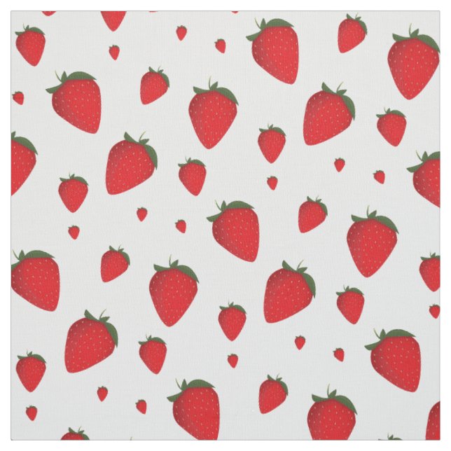 Food Red White Erdbeeren Fruchtmuster Stoff (Muster)