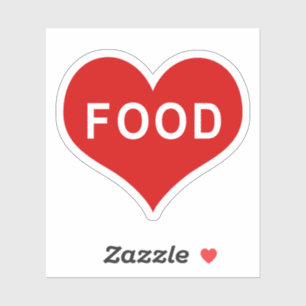 FOOD Rotes Herz Vinyl Aufkleber
