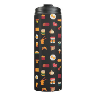 Food seamless pixel art pattern,fabric textures,is thermosbecher