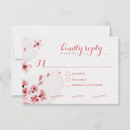 Food Selection Cherry Blossom Wedding RSVP Card