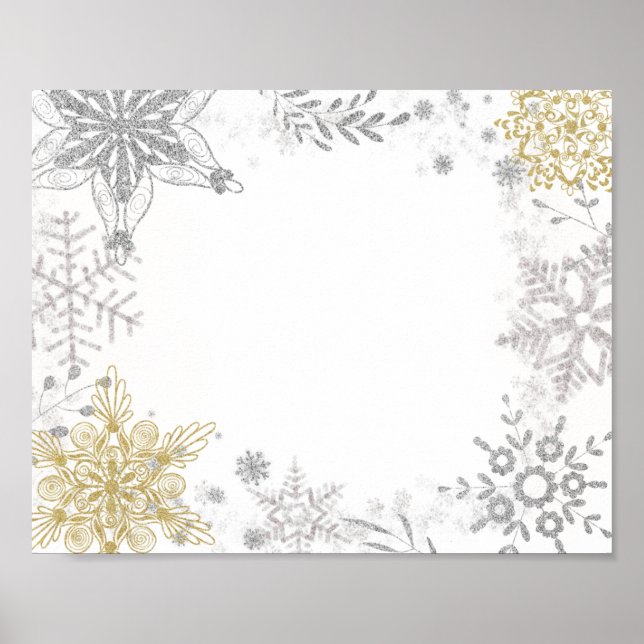 Food Station Winter Wonderland Silver Gold Poster (Vorne)