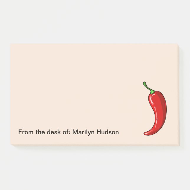 Food Theme Chili Pepper Monogramm Post-it Klebezettel (Vorderseite)