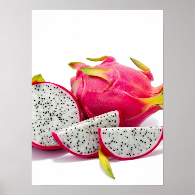 Food themed Poster with Dragon fruit. (Vorne)