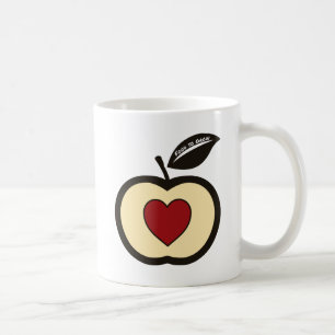 Food to Grow Logo Rot & Schwarz Apfel & Herz Tasse