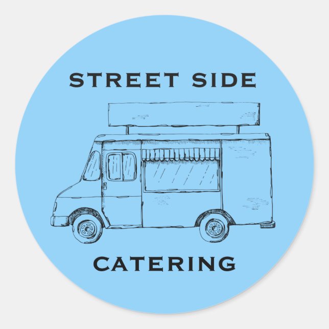 Food Truck Custom Blue Aufkleber (Vorderseite)