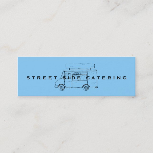 Food Truck Sky Blue Mini Business Cards Mini Visitenkarte (Vorderseite)