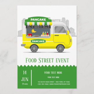 Food Truck Straßenpfannkuchen Einladung