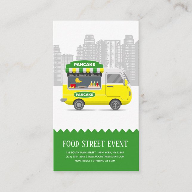 Food Truck Straßenpfannkuchen Visitenkarte (Vorderseite)