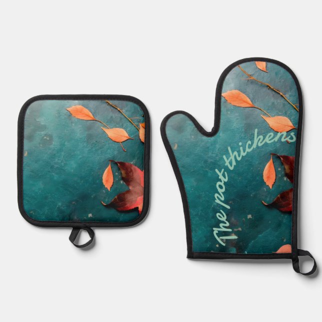 Foodie Apron by Sommer Hamilton Ofenhandschuh & Topflappen-Set (Vorderseite)