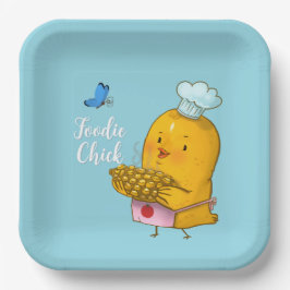 Foodie Chick Paper Plate Pappteller