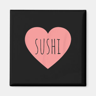 Foodie-Herz Rosa Minimalist Sushi-Liebhaberinnen I Magnet